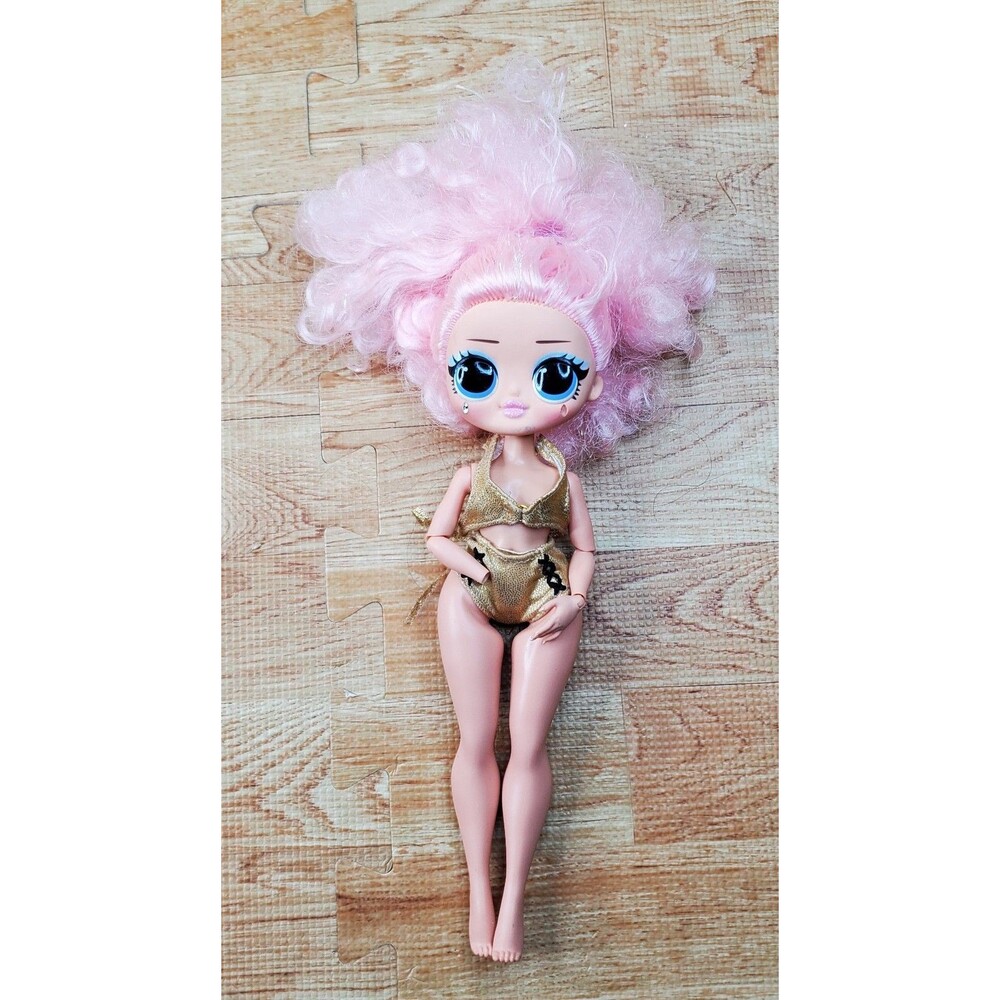 Lol Surprise OMG Winter Disco Doll Crystal Star Curly Pink Hair - Missing Hand